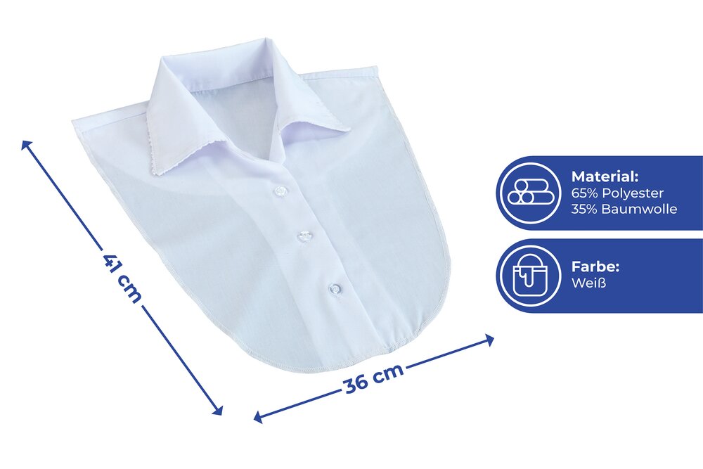 Blusenkragen weiß  waschbar bei 30 °C