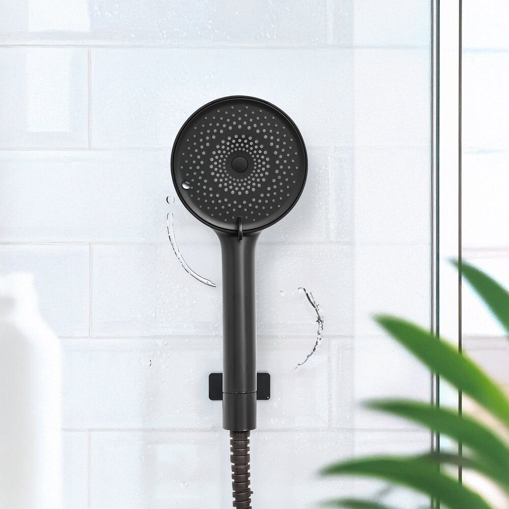 Duschkopf Mod. Softwater Ø12 cm, schwarz, ABS-Kunststoff  3 Strahlarten für Wellness-Dusche