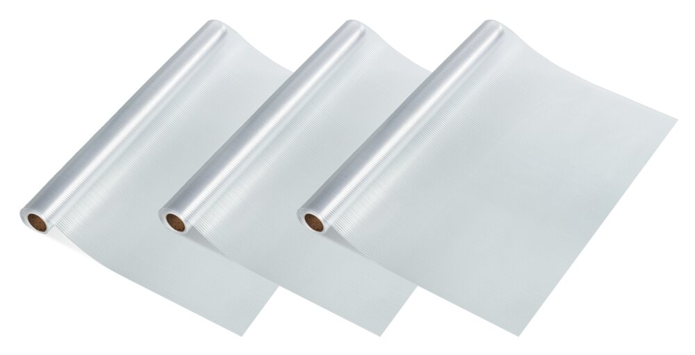 Anti-Rutsch-Matte 3er, transparent, EVA Kunststoff, 150x50 cm  zuschneidbar, geräuschdämpfend, temperaturbeständig