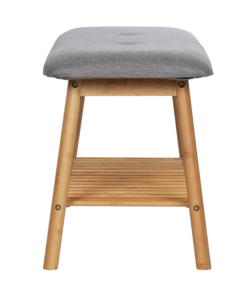 Banc à chaussures bambou, banc d'entrée, Bahari, 4 paires de chaussures, L90 cm  banc, bambou