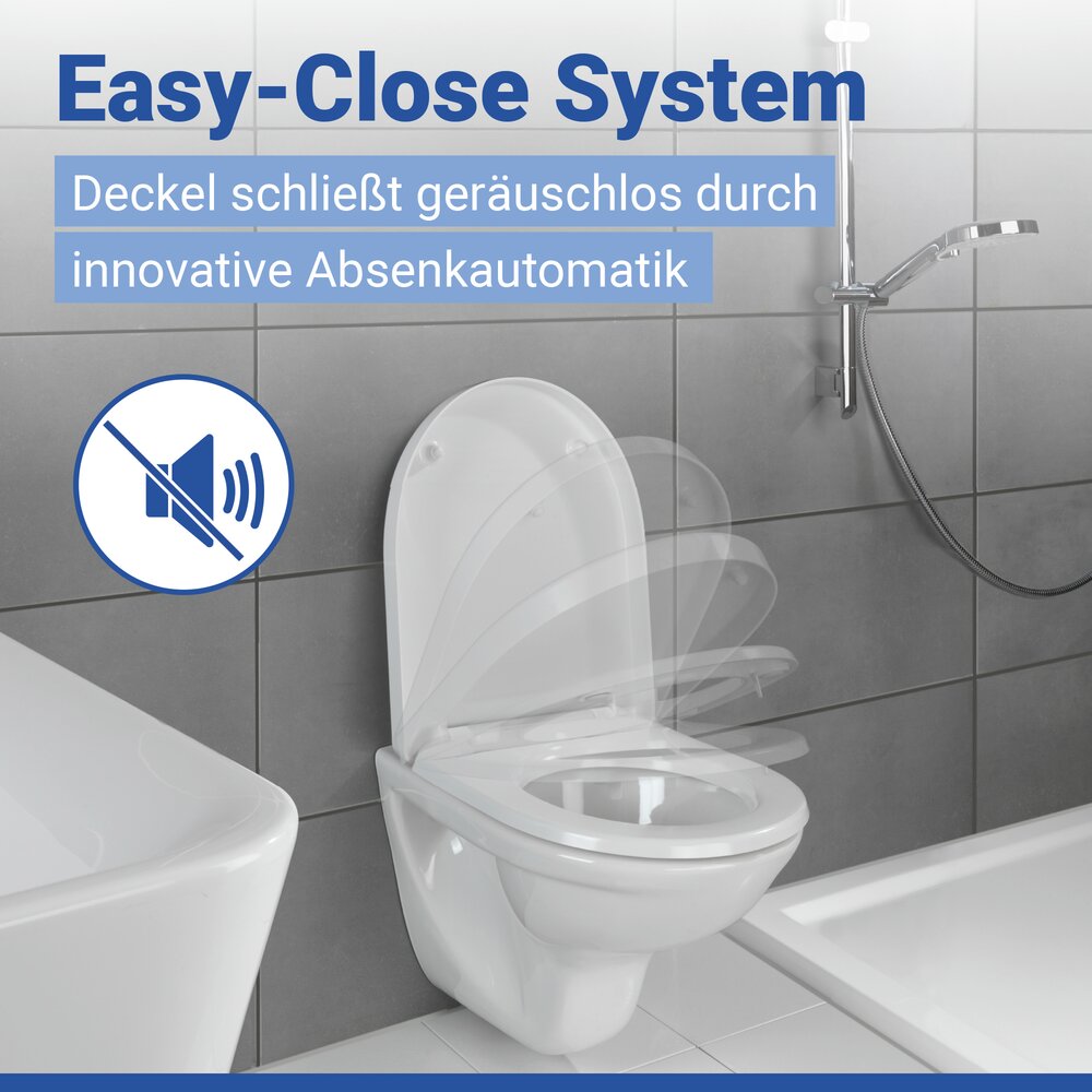 WC Sitz Mod. Sindia Weiß  stabiler Toilettensitz mit Absenkautomatik