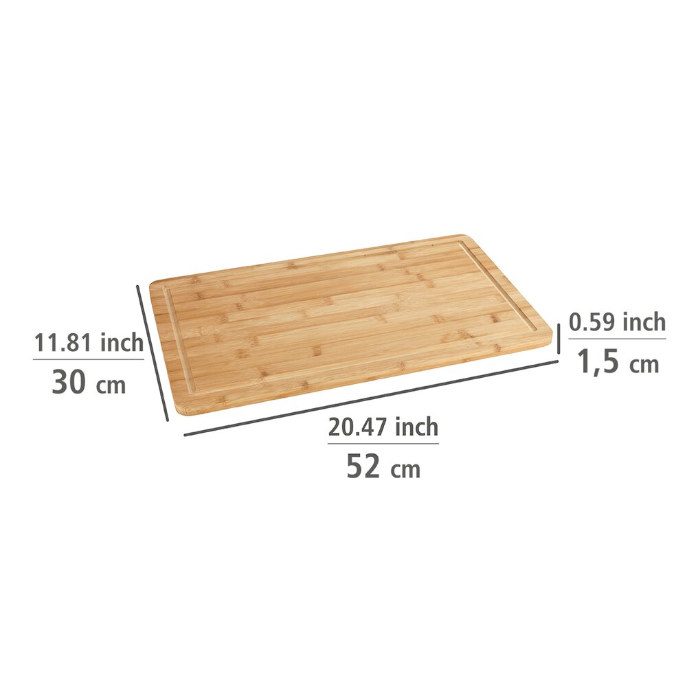 Plaque de recouvrement pour cuisinière Mod. Bambou  planche de cuisine, planche à découper avec rainure d'égouttage