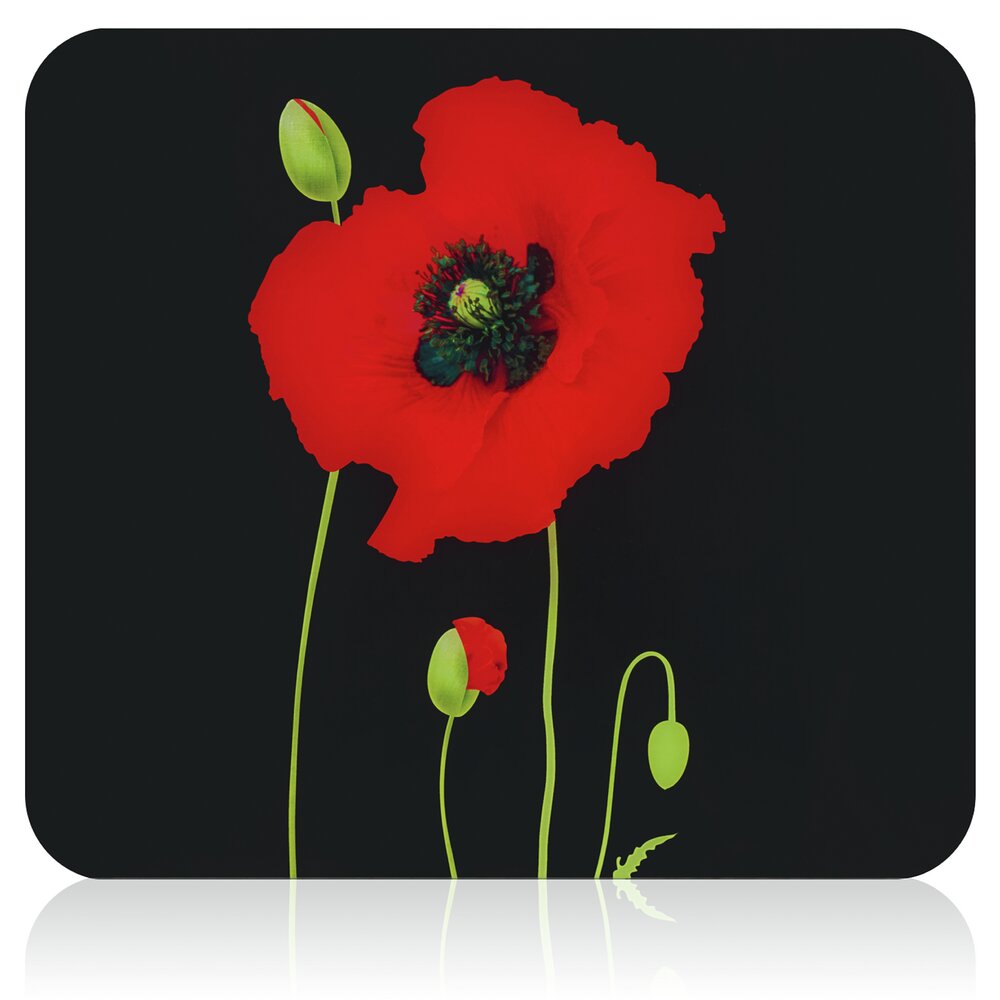 Multi-Platte Mod. Mohn  Spritzschutz, Herdblende, Schneidbrett