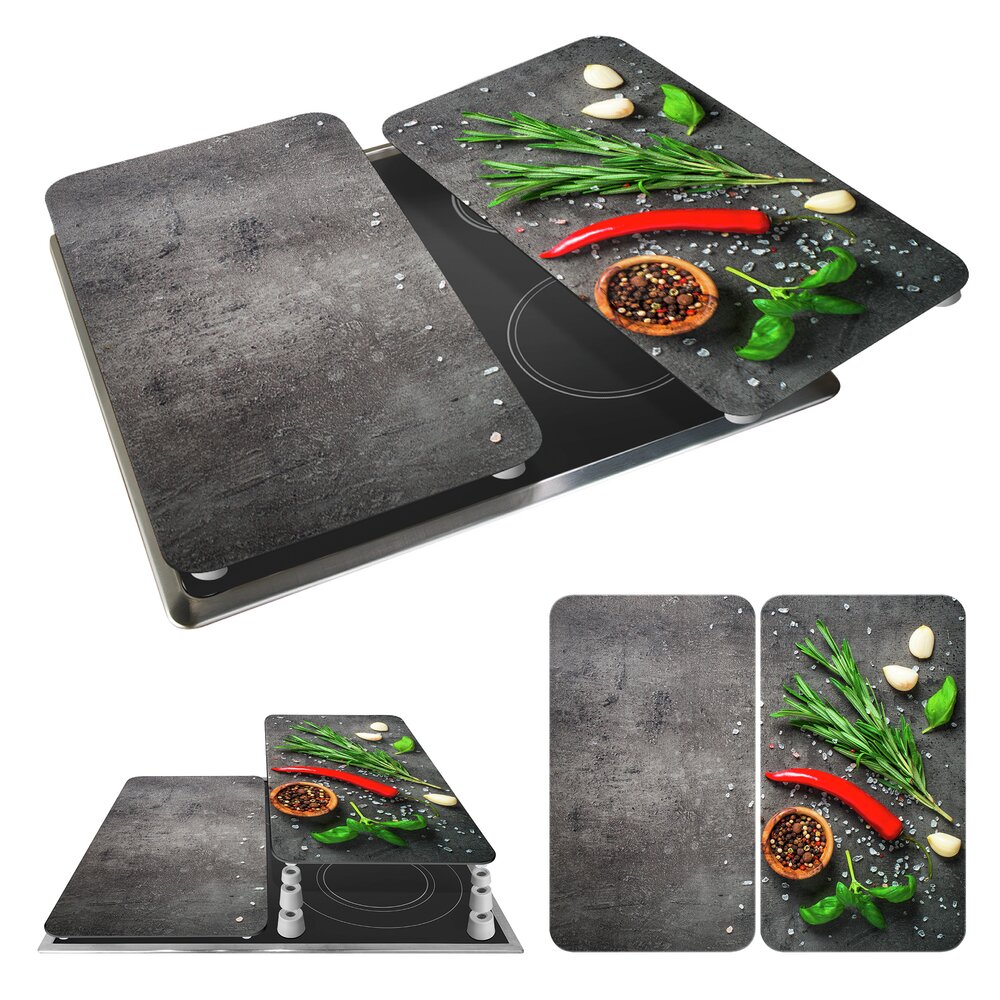 Herdabdeckplatte Universal Mod. Rosmarin, 2er Set  für alle Herdarten geeignet