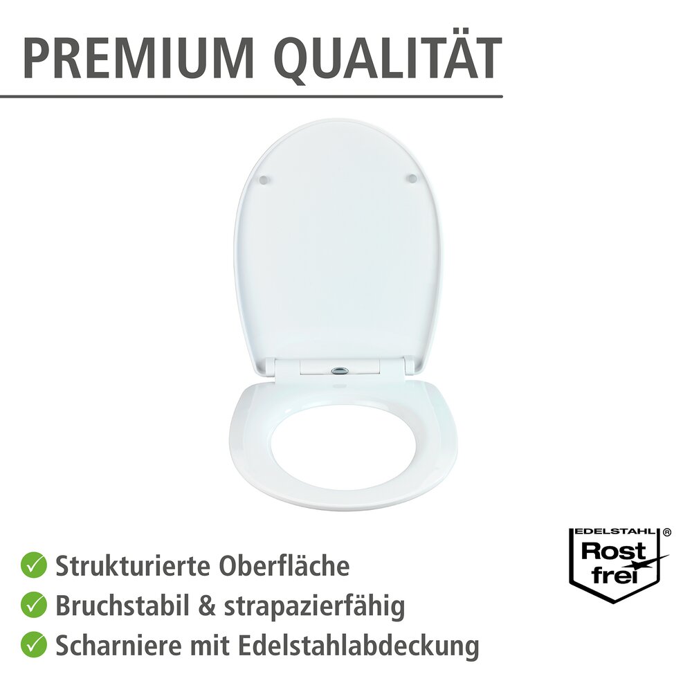 Premium WC-Sitz Mod. Cement mit Relief  Toilettensitz mit Absenkautomatik