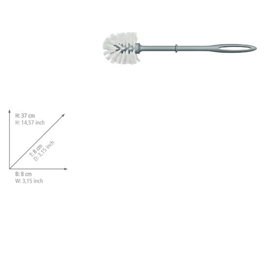 WC-Bürste mit Kunststoffstiel Grau  