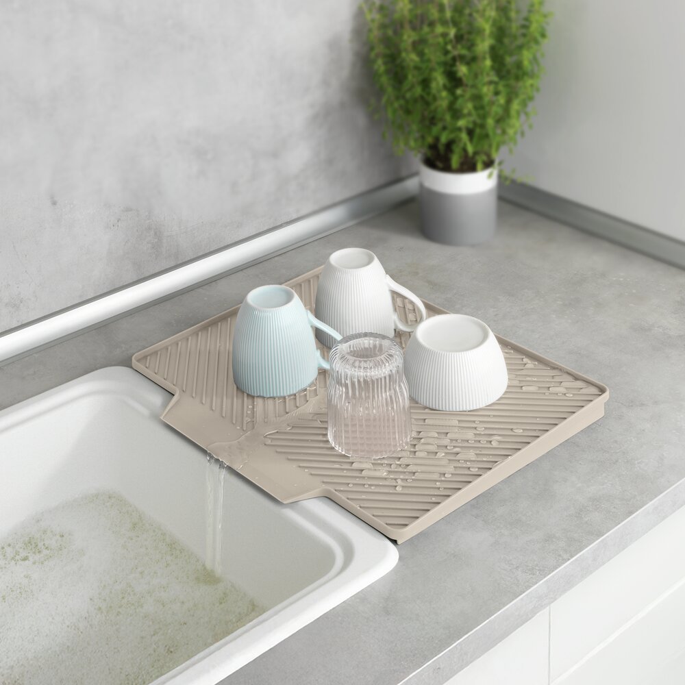 Afwateringsmat Mod. Nelia, beige, kunststof, 34x40x3 cm