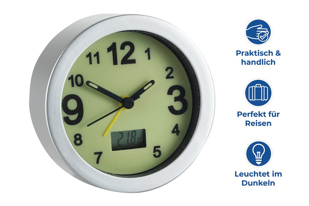 Wecker nachtleuchtend  leuchtende Uhr mit sichtbarer Uhrzeit auch im Dunkeln