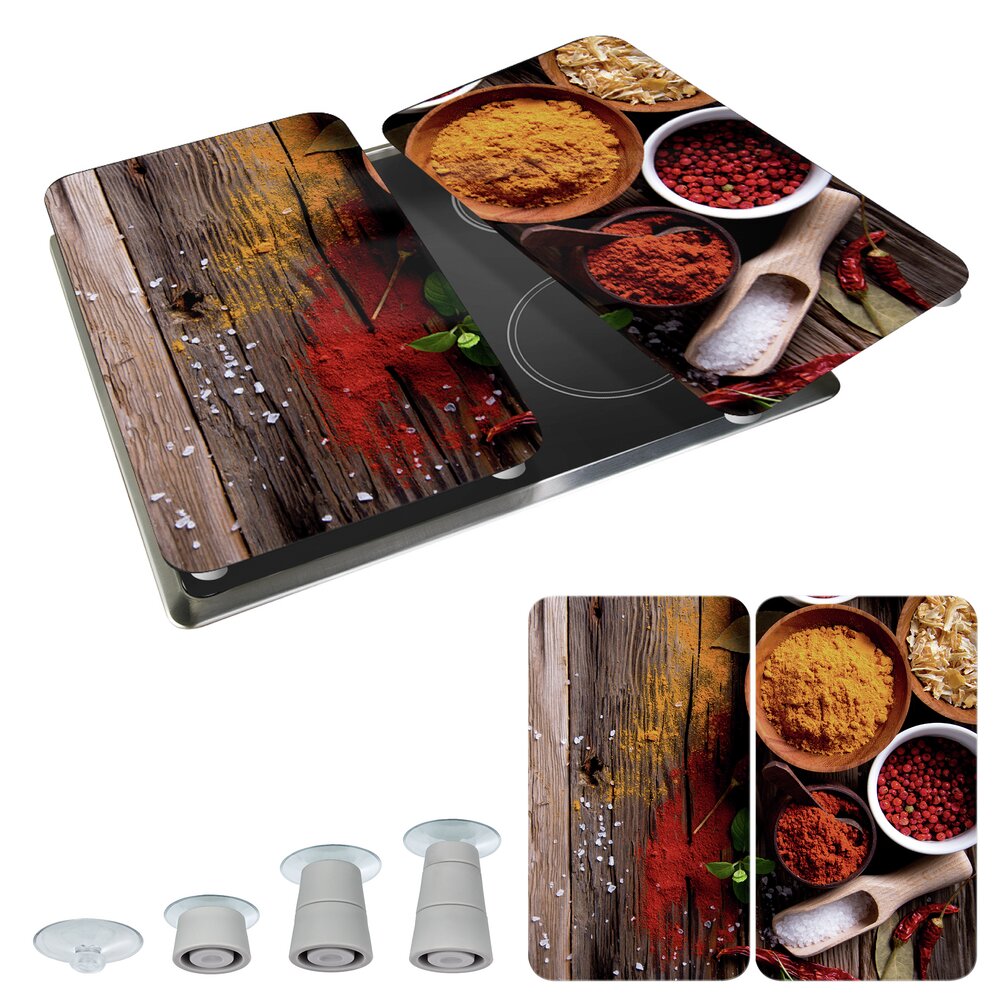 Herdabdeckplatte Universal Mod. Gewürze, 2er Set  für alle Herdarten geeignet