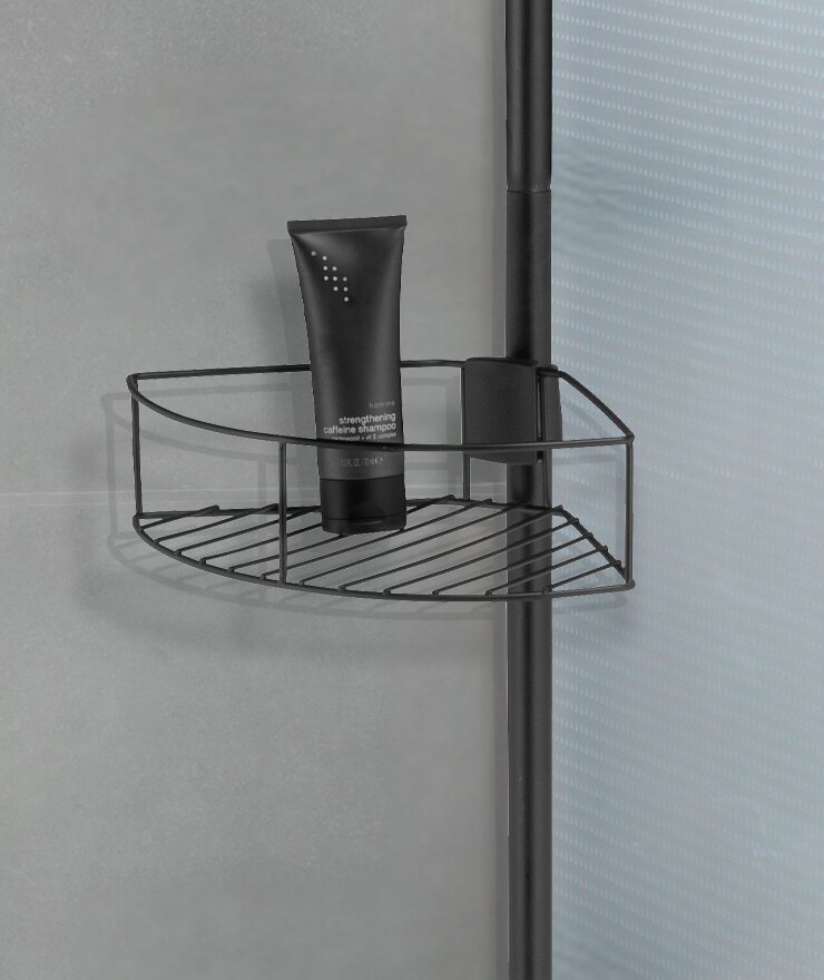 Dolcedo roestvrijstalen telescopische hoekplank, mat zwart