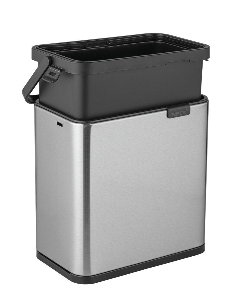 Abfallsammler Mod. Colin 3L, silber, Edelstahl/Kunststoff  mit Anti-Fingerprint-Finish