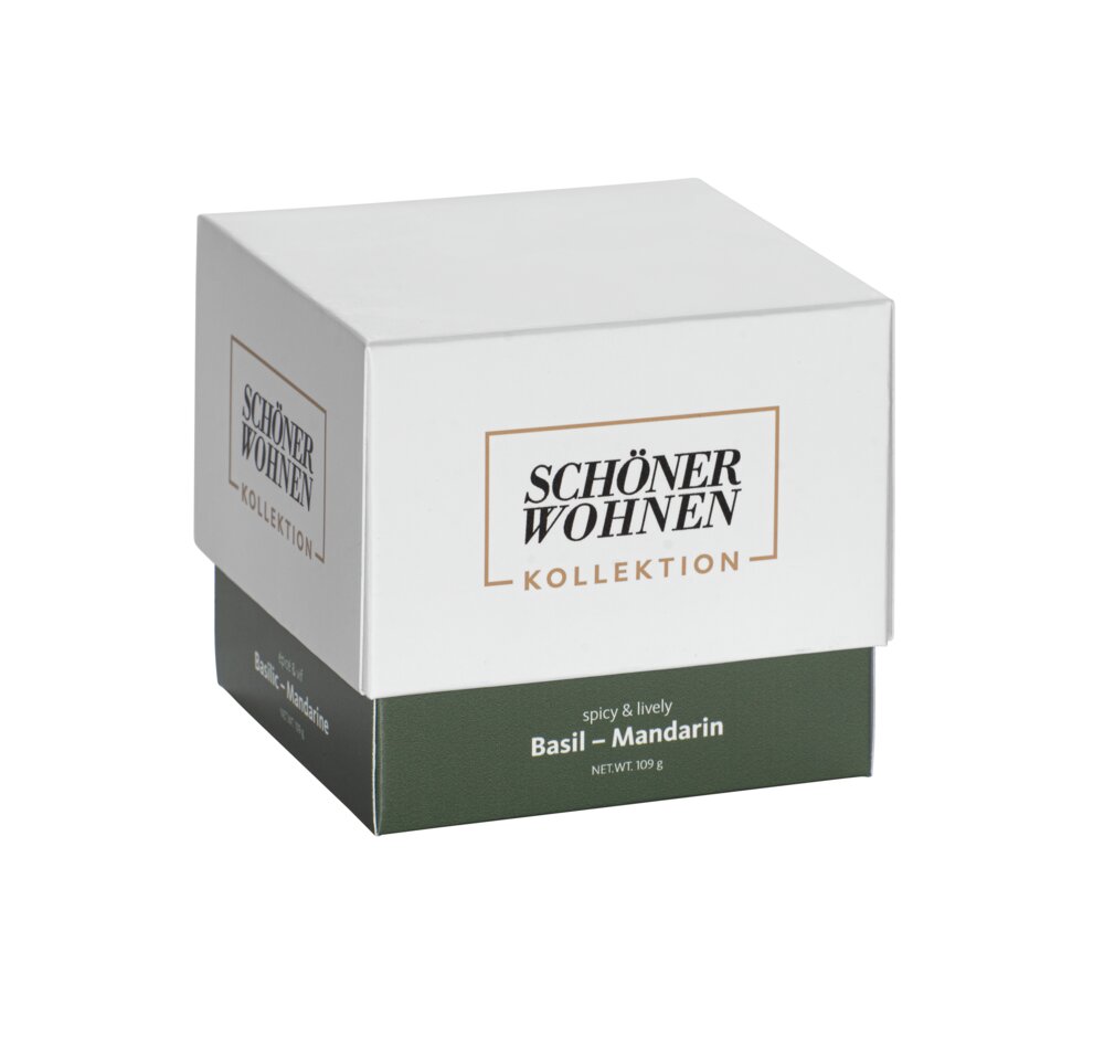 Collection SCHÖNER WOHNEN Bougie parfumée Mod.  Basil S  Durée de combustion 20 - 25 heures