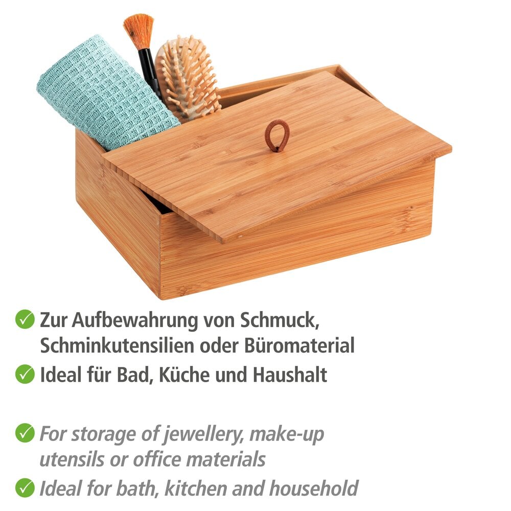 Bambus Box Mod. Terra L mit Deckel mit praktischer Schlaufe