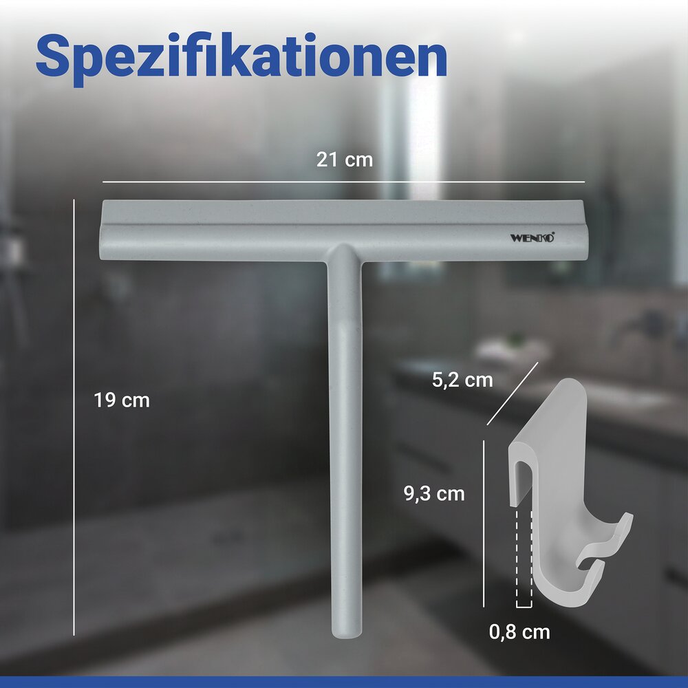 Badezimmerwischer Silikon Mod. Mola  Grau