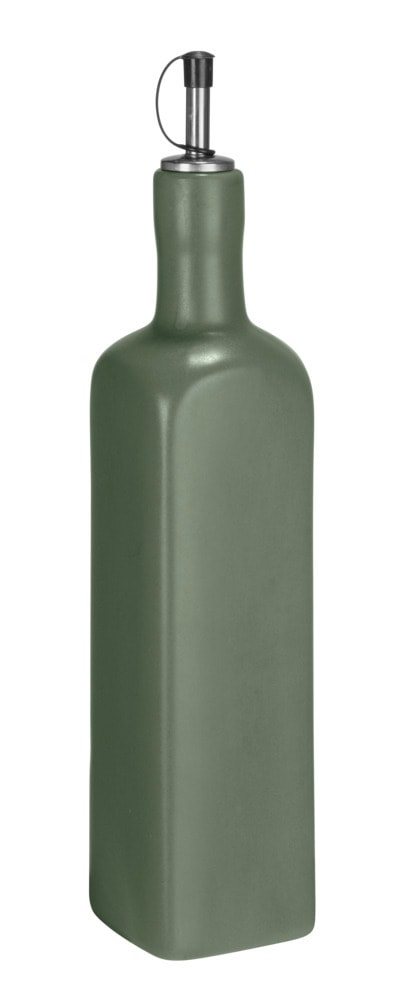 Ölspender Mod. OLIVIA, grün, Keramik, edelstahl, 0,6L, 6,5x30,5x6,5 cm  ideal für stilvolle Küchen