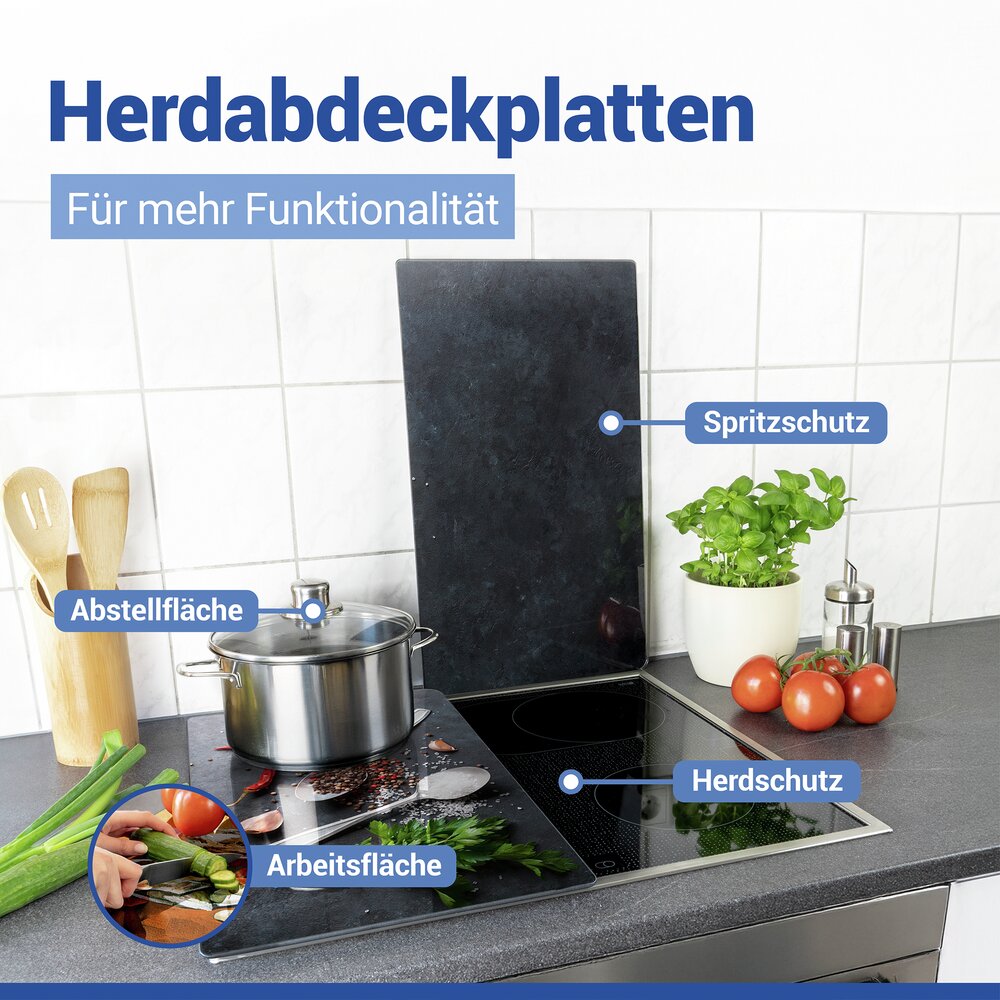 Fornuis Afdekplaten Mod. Basilicum, set van 2