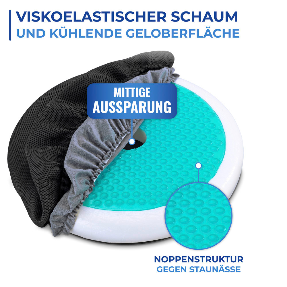 Gel Dreh-Sitzkissen Mod. Komfort  Orthopädisches Visco-Drehkissen