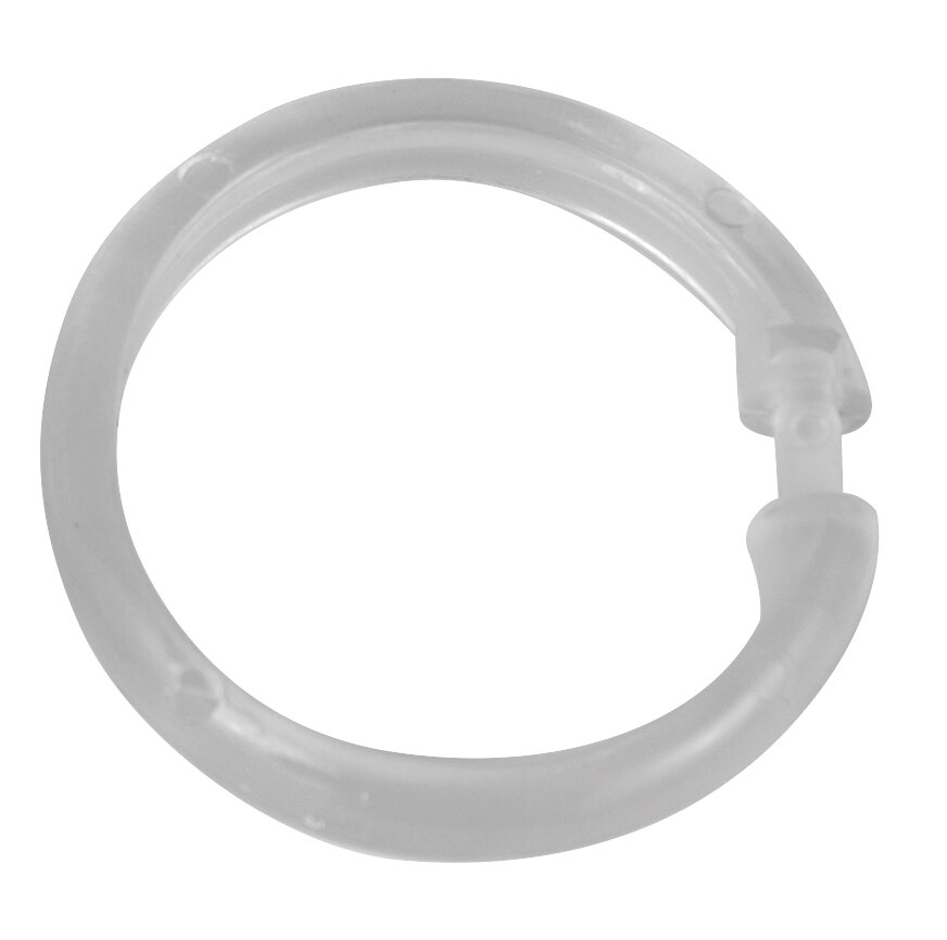 Anneaux de rideau de douche Transparent grand, set de 16 pièces  en plastique