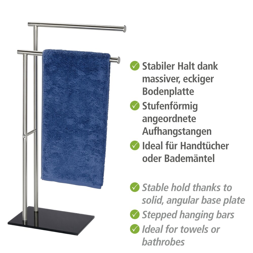 WENKO Porte serviettes salle de bain, porte serviettes sur pied, Lima, inox  Porte-vêtements