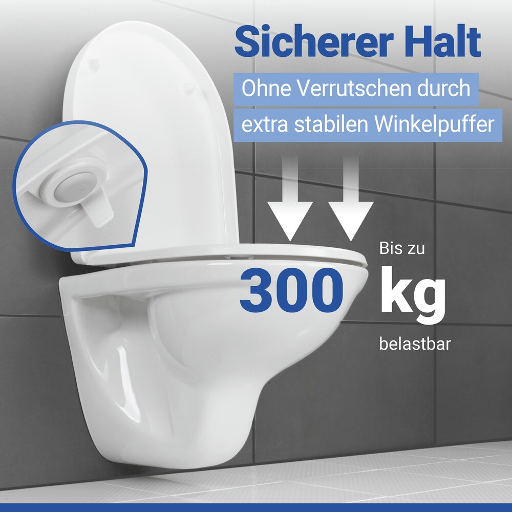 WC Sitz Mod. Sindia Weiß  stabiler Toilettensitz mit Absenkautomatik