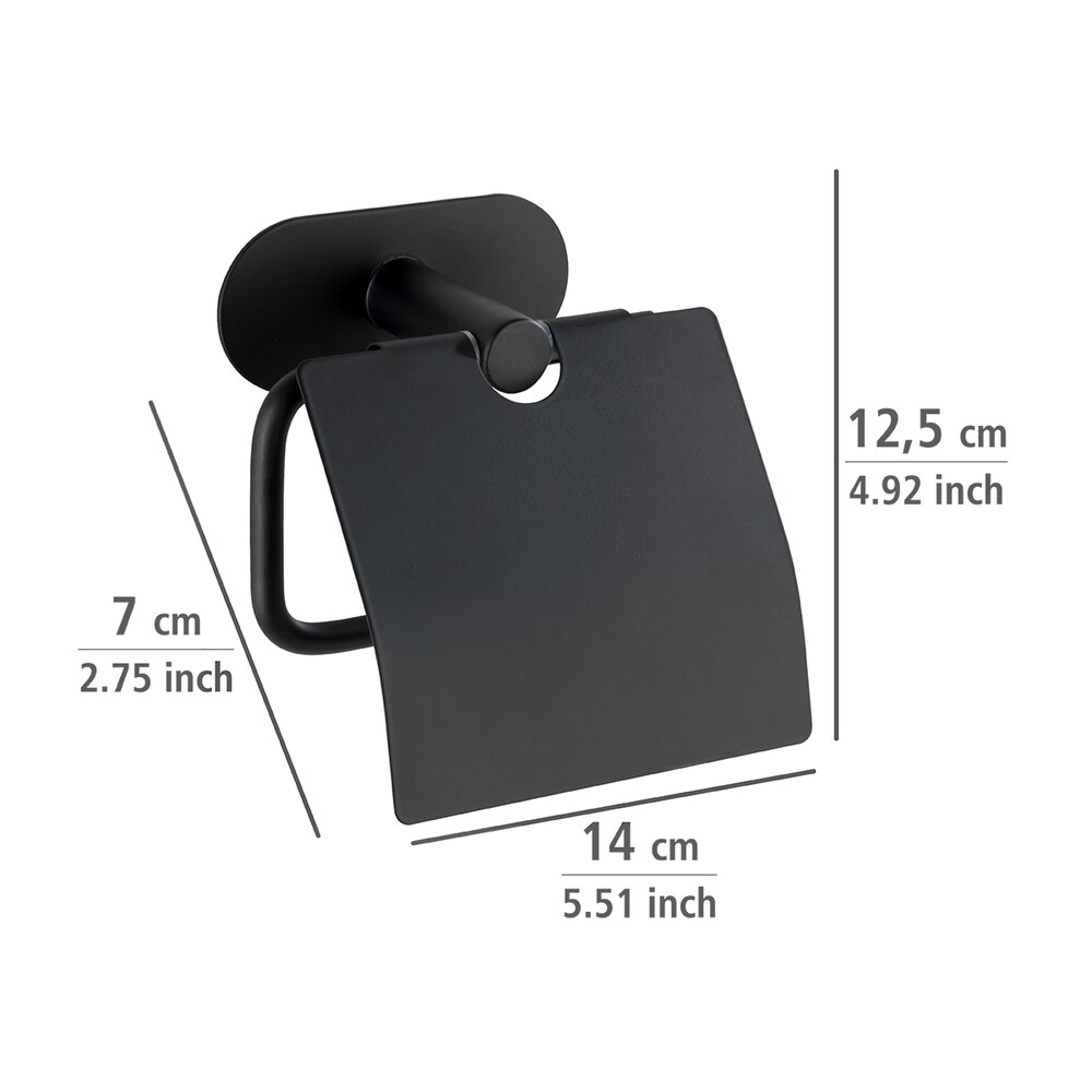 Turbo-Loc® toiletrolhouder met deksel Orea Black M.