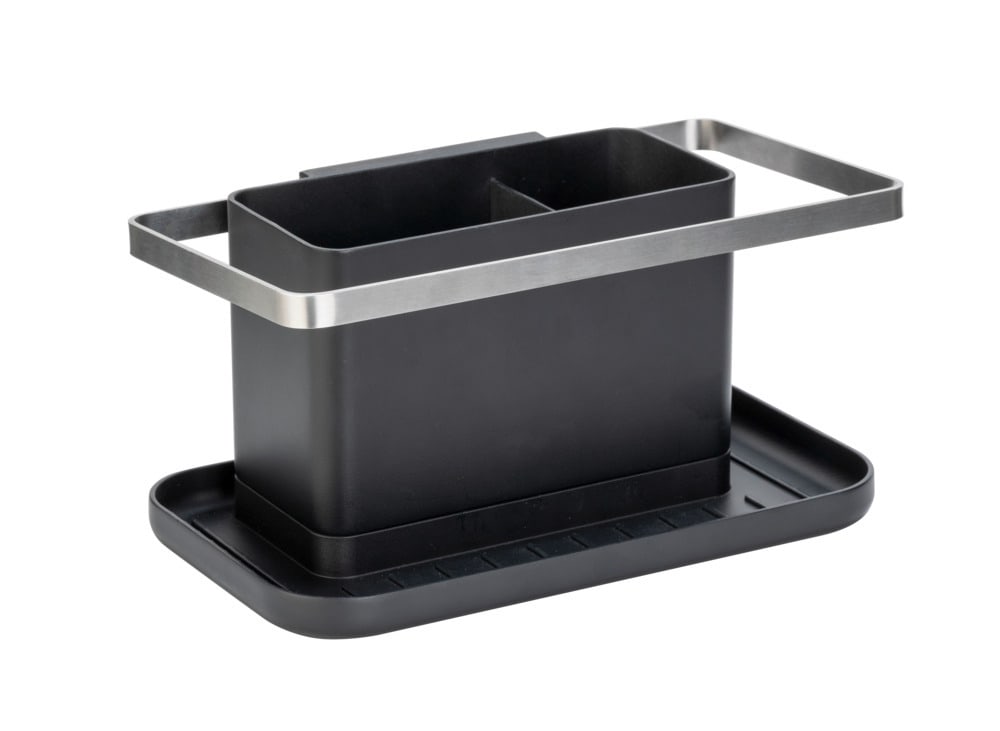 Spülorganizer Mod. STELLA, schwarz, Kunststoff, Edelstahl, 20x10x11,5 cm mit abnehmbarem Abtropfbehälter Spülorganizer Mod. STELLA, schwarz, Kunststoff, Edelstahl, 20x10x11,5 cm mit abnehmbarem Abtropfbehälter