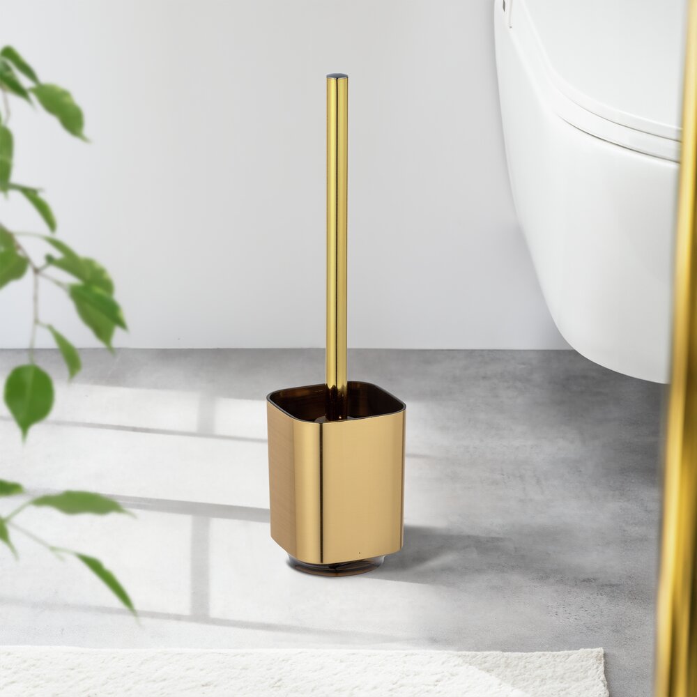 WC-Garnitur Mod. Auron Gold  WC-Bürstenhalter aus hochwertigem Kunststoff