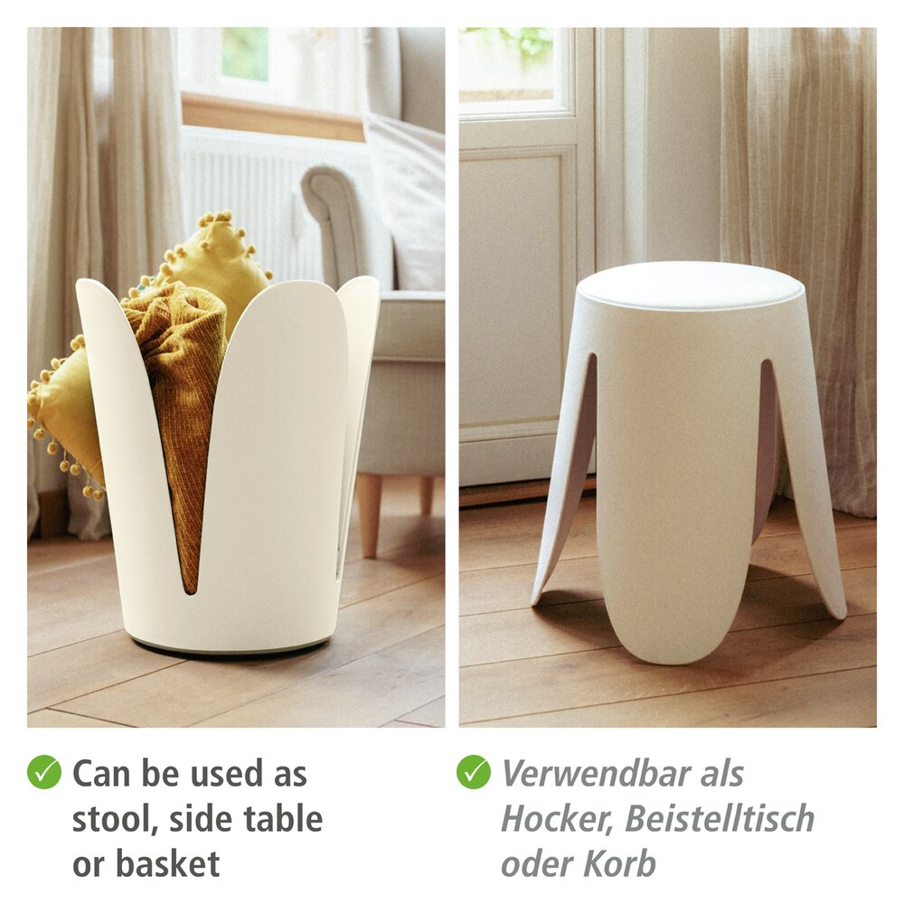 Tabouret de salle de bain Comiso Blanc mat  peut supporter jusqu'à 180 kg