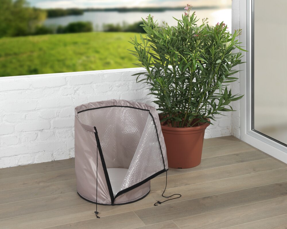 Sac thermique pour pots, beige, polyester, Ø45x55 cm  protège contre le gel