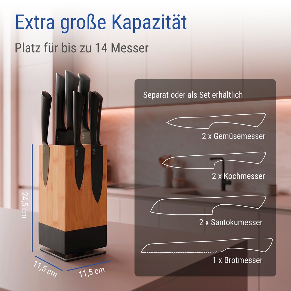 Magnetisch messenblok XL met 7-delige messenset