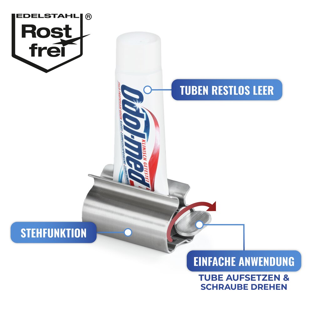 Tubenpresse EDELSTAHL  Tuben restlos entleeren