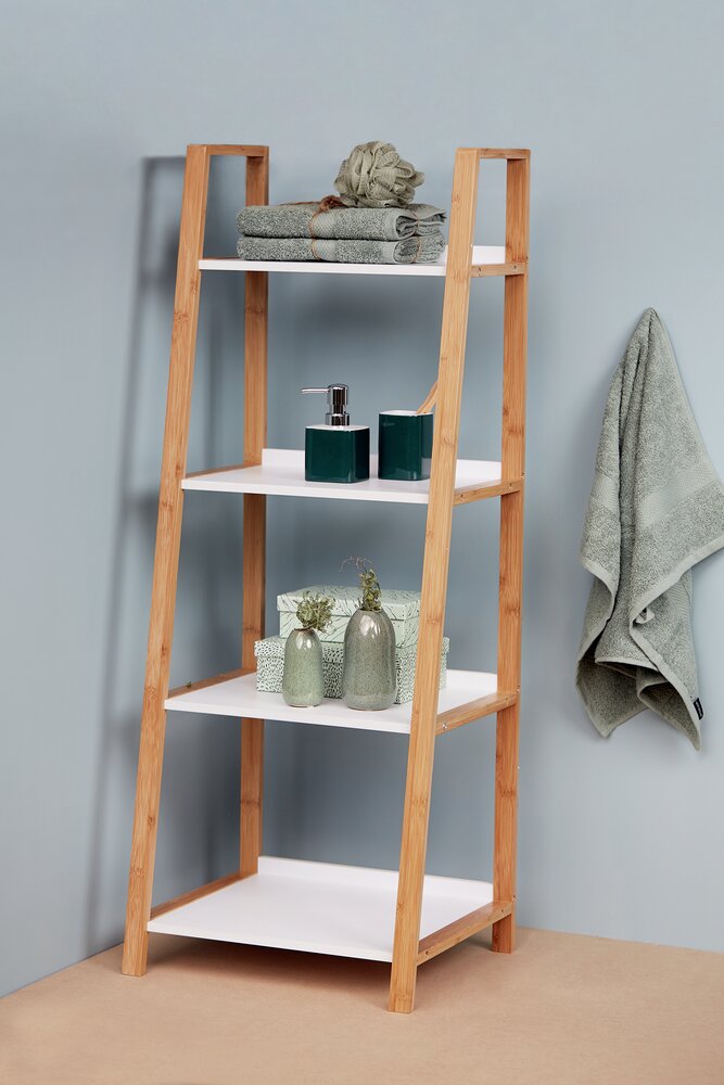 Étagère Finja, 4 niveaux  en bambou