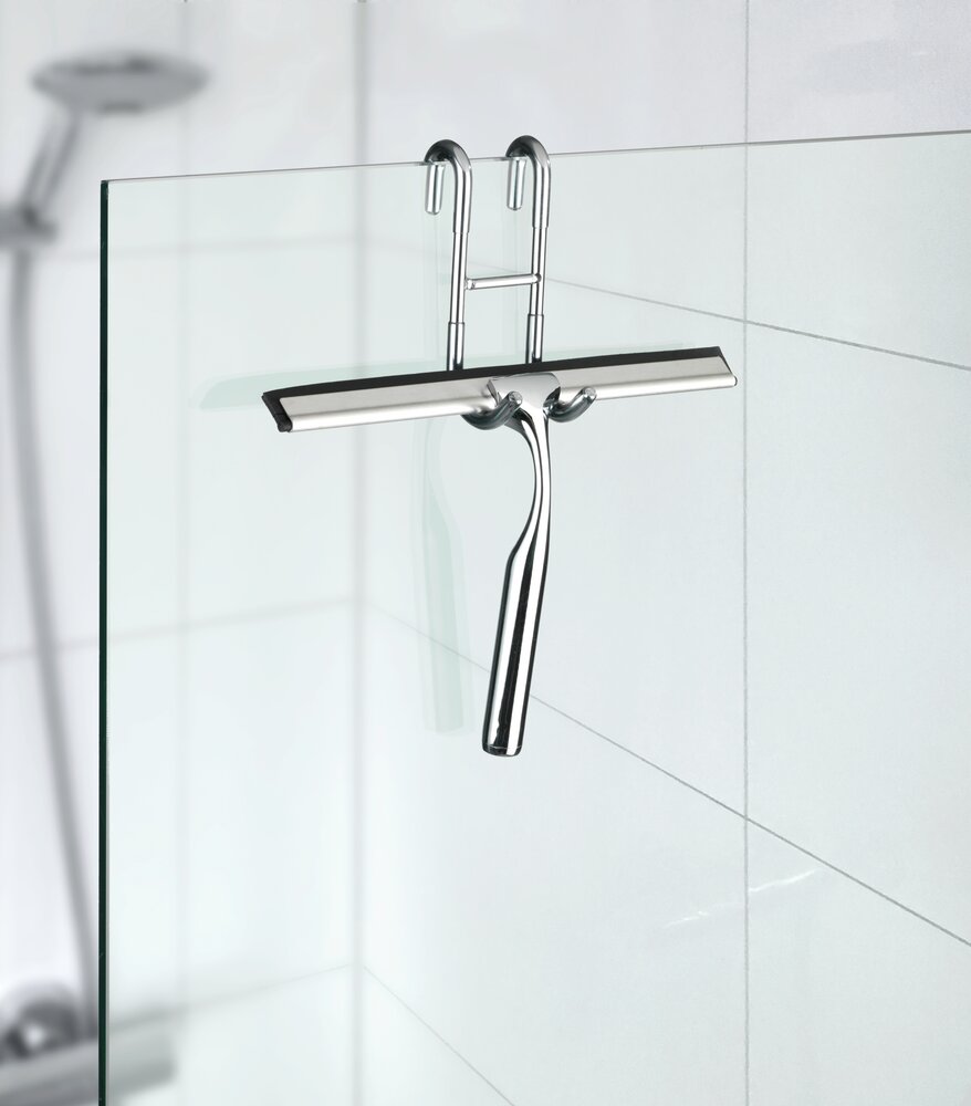 Crochet Salle de bain, à suspendre au radiateur, paroi de douche, acier inox, Taranto  idéal pour les cabines de douche et les radiateurs