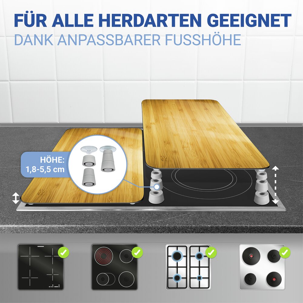 Plaque de Recouvrement Universelle Mod. Décor Bois, set de 2  pour tous les types de cuisinières