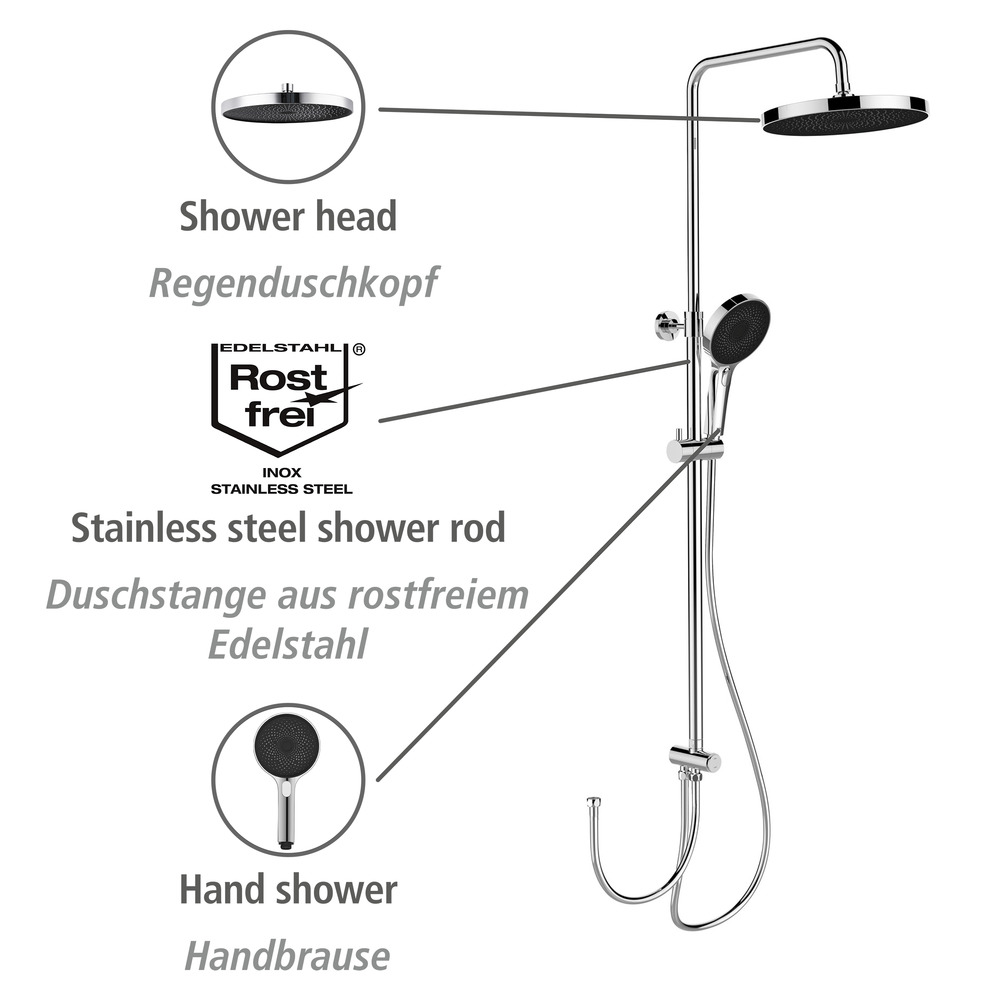 Duschsystem Mod. Softwater Chrom  einfacher Anschluss an bestehende Armatur oder Wandanschlussbogen