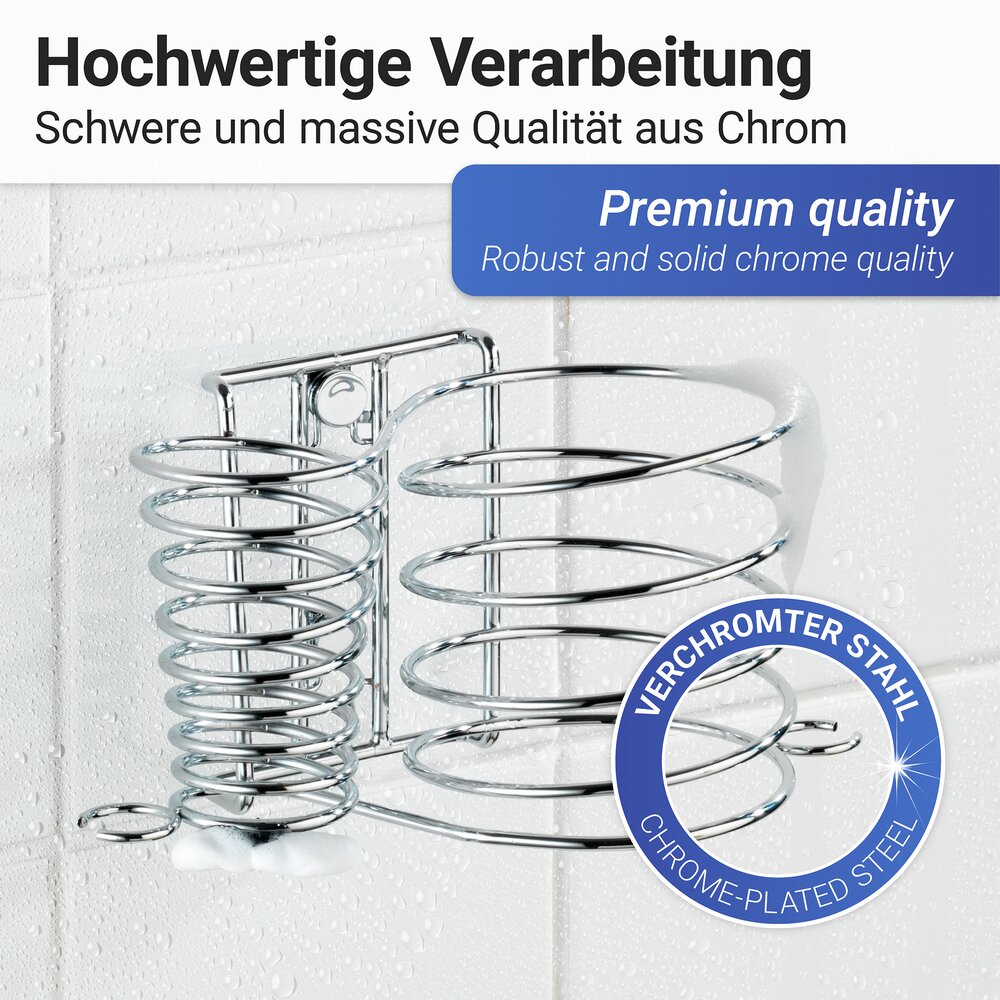 Sèche-cheveux et fer à lisser Milano  avec support de câble, pour montage mural