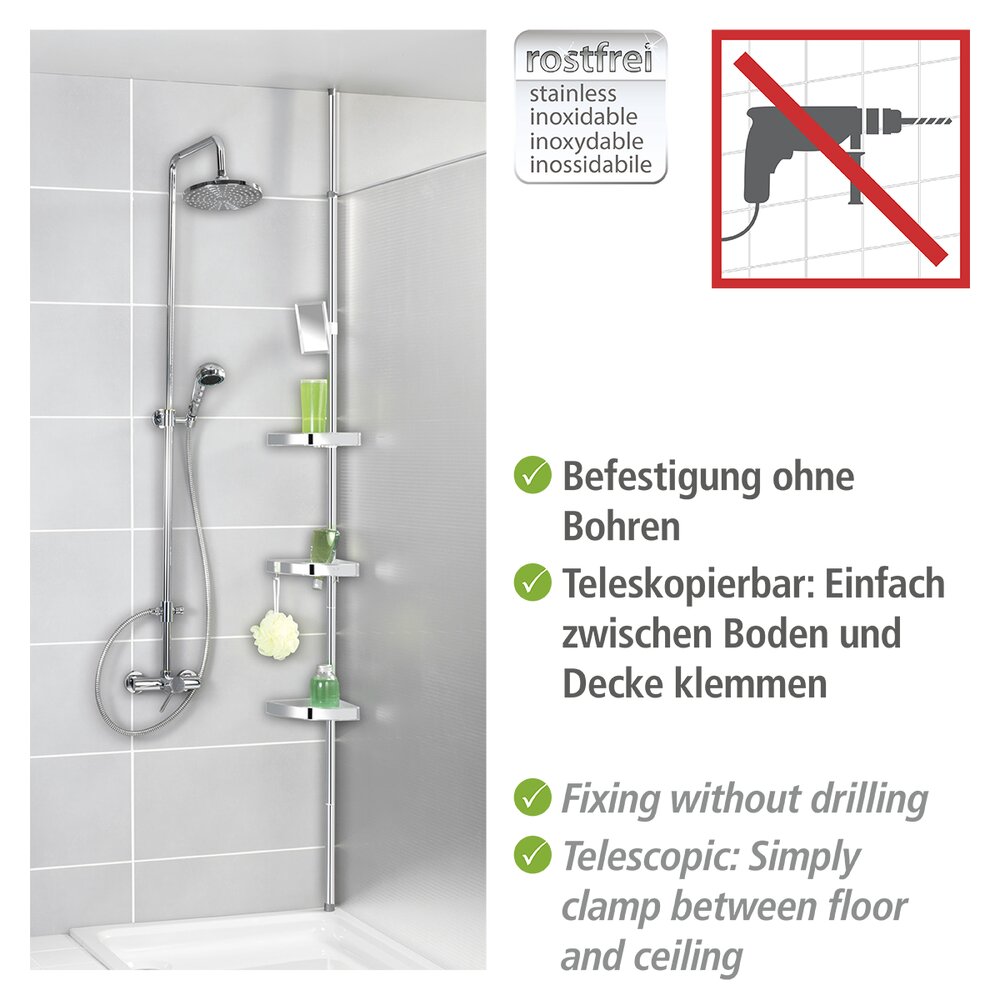 Telescopische douchehoek Premium glanzend