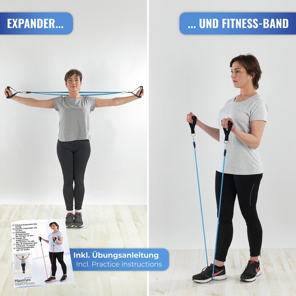Fitness-Expander Set, 12 tlg.  variabler Widerstandsgrad