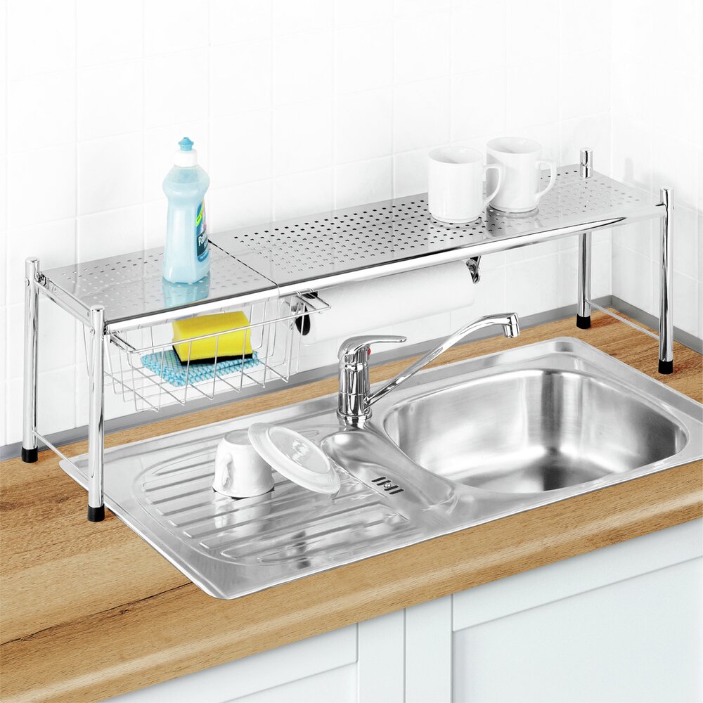 Étagère pour évier Expando  avec panier de rangement extractible