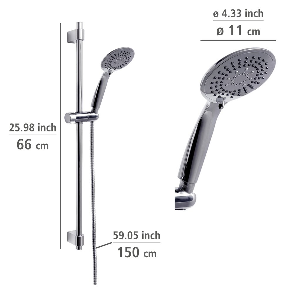 Brauseset Mod. Young Chrom  Länge Stange: 66 cm