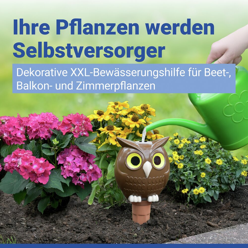Jumbo Bewässerungsspike Eule, 1,6 l  für automatische Pflanzenbewässerung