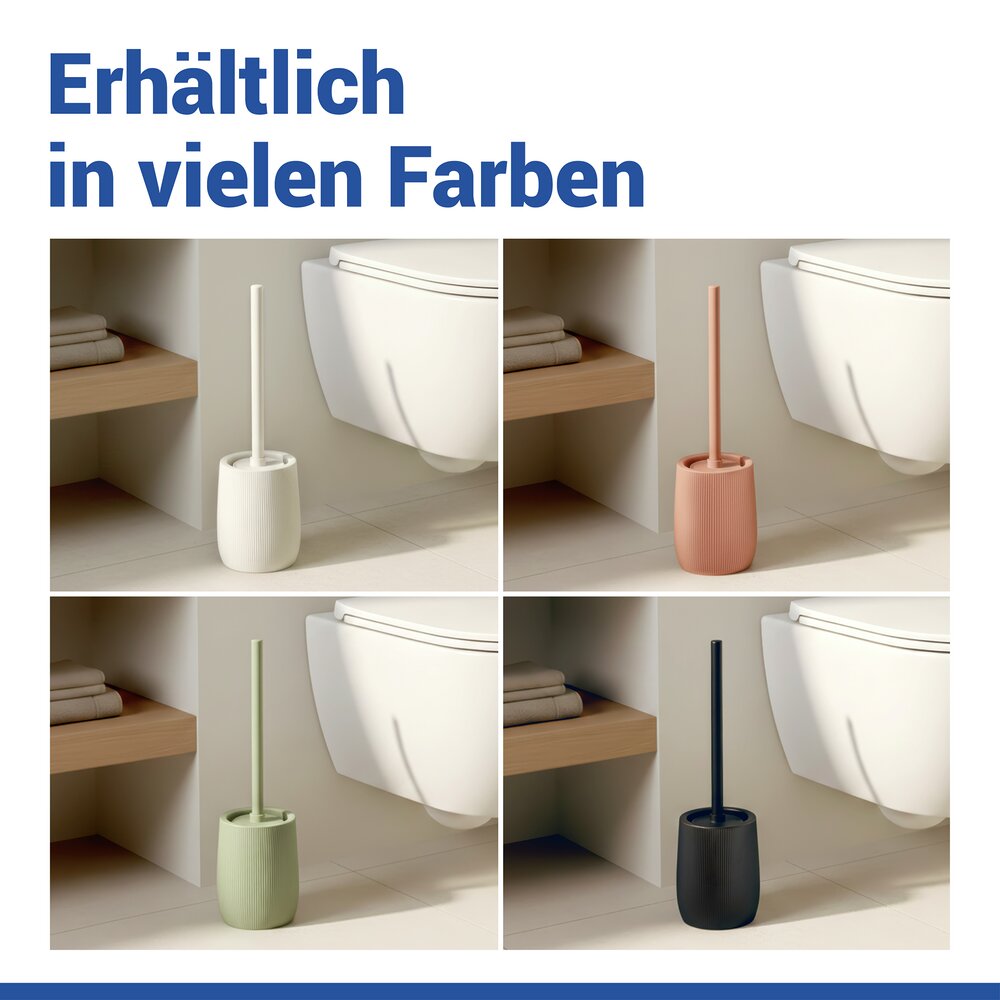 Brosse WC Mod. Fablo Crème  en céramique de haute qualité, avec tête de brosse en silicone
