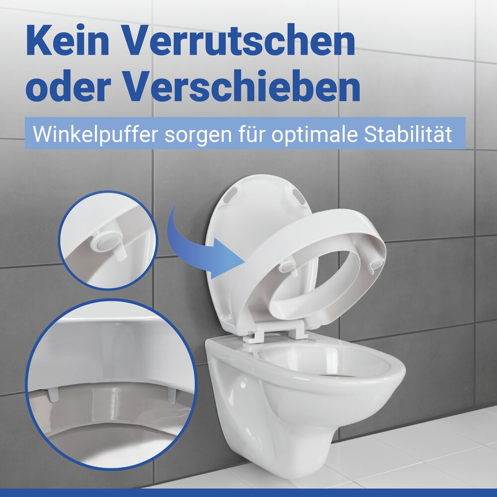 WC-Sitz Mod. Secura Comfort L  aus antibakteriellem Duroplast mit Sitzfläche