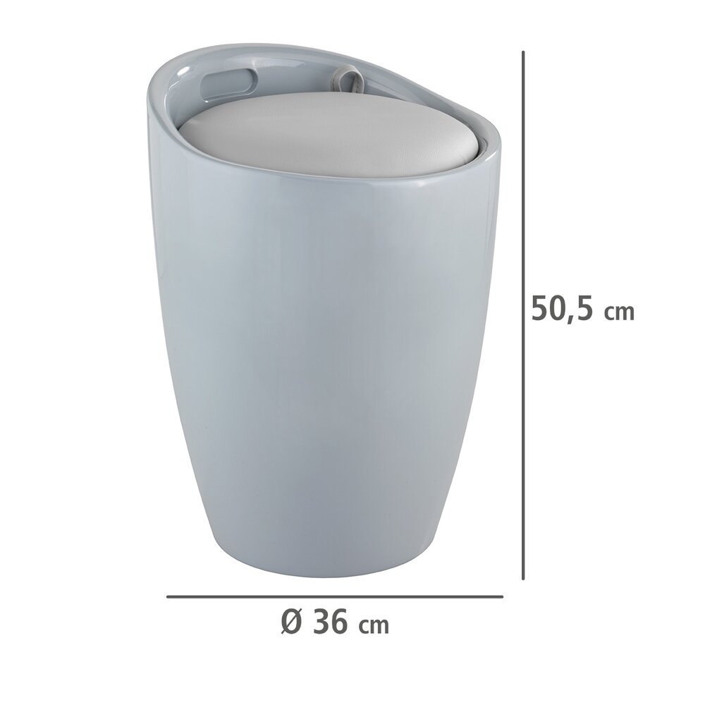 Tabouret DANIEL coffre de rangement panier à linge siège avec assise rembourrée, en plastique et revêtement synthétique, blanc/gris Tabouret DANIEL coffre de rangement panier à linge siège avec assise rembourrée, en plastique et revêtement synthétique, blanc/gris
