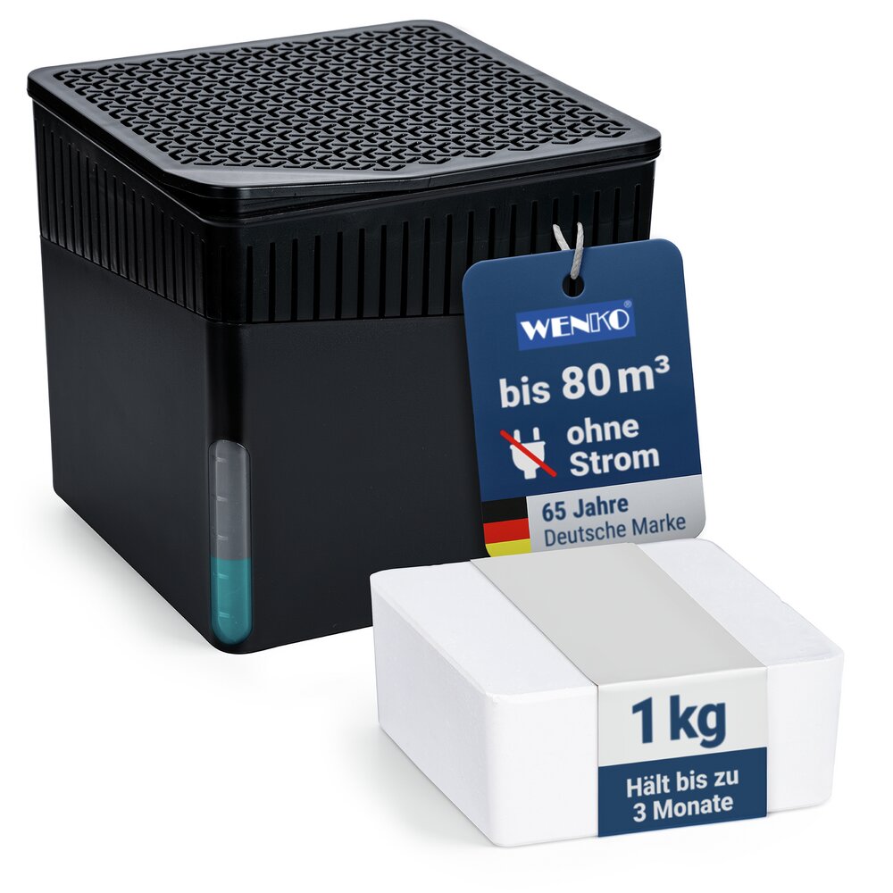 Raumentfeuchter Mod. Cube 1000 g Schwarz  beugt Schimmel und Gerüchen vor