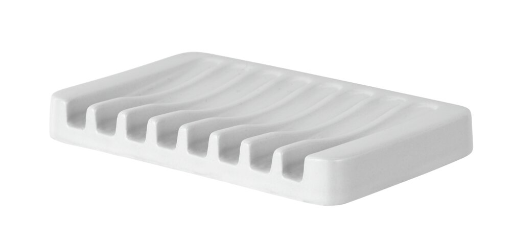 Porte-savon en céramique Adine, blanc  pour le savon en pain