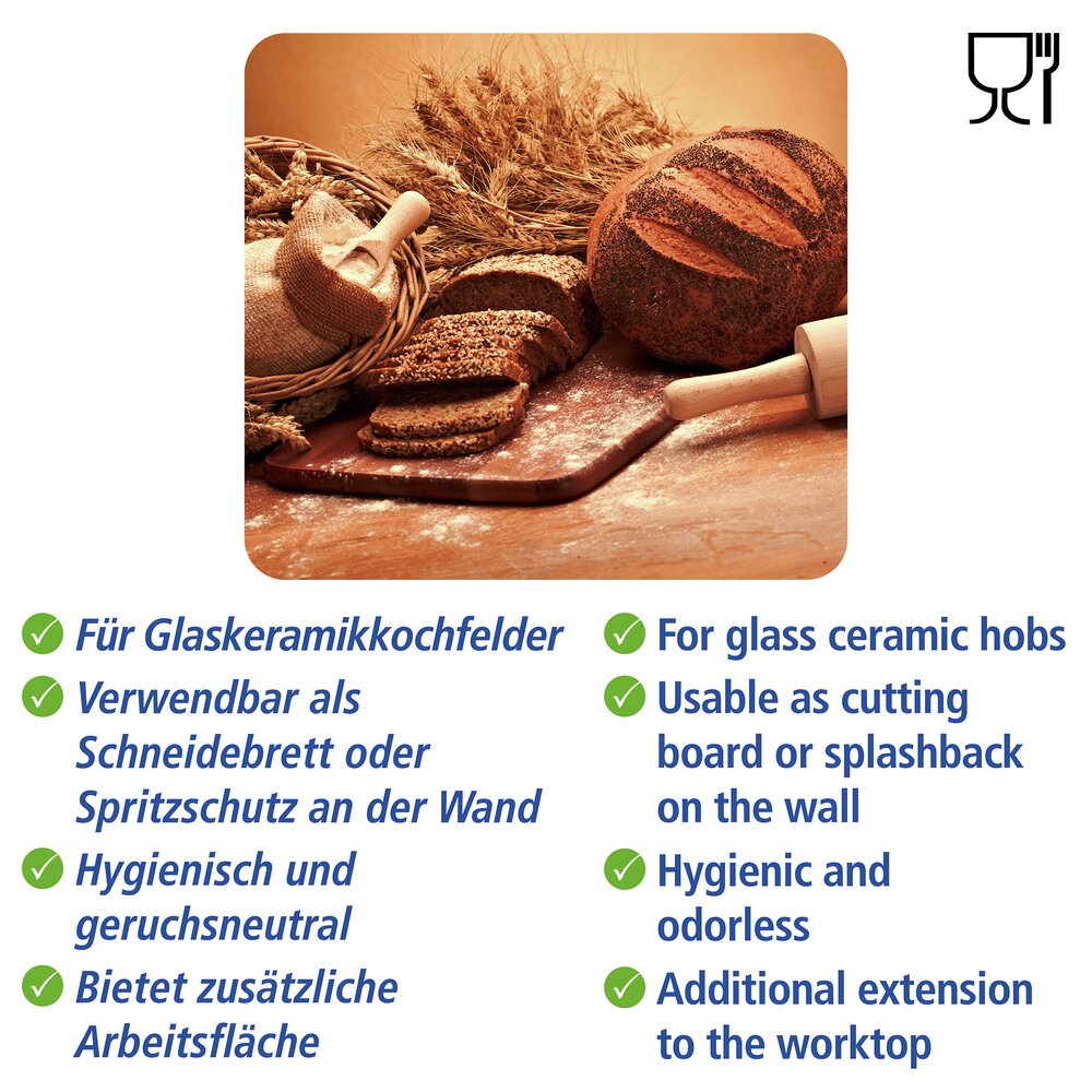 Multi-Platte Mod. Brot  Abdeckung, Spritzschutz und Schneidebrett