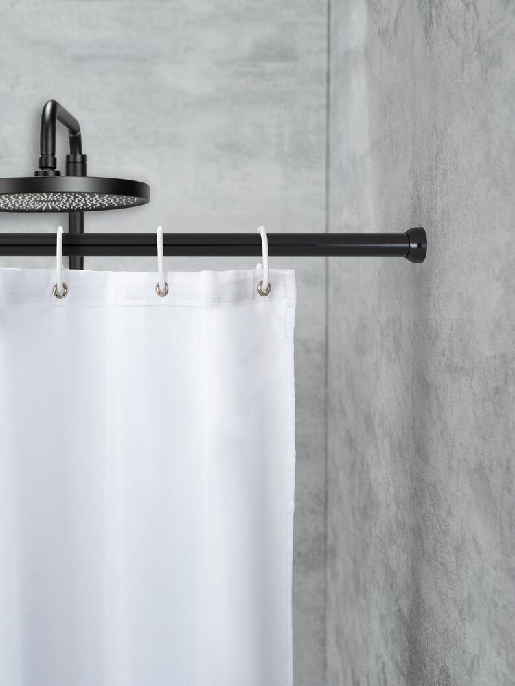 Telescopische douchestang zwart 70 - 115 cm