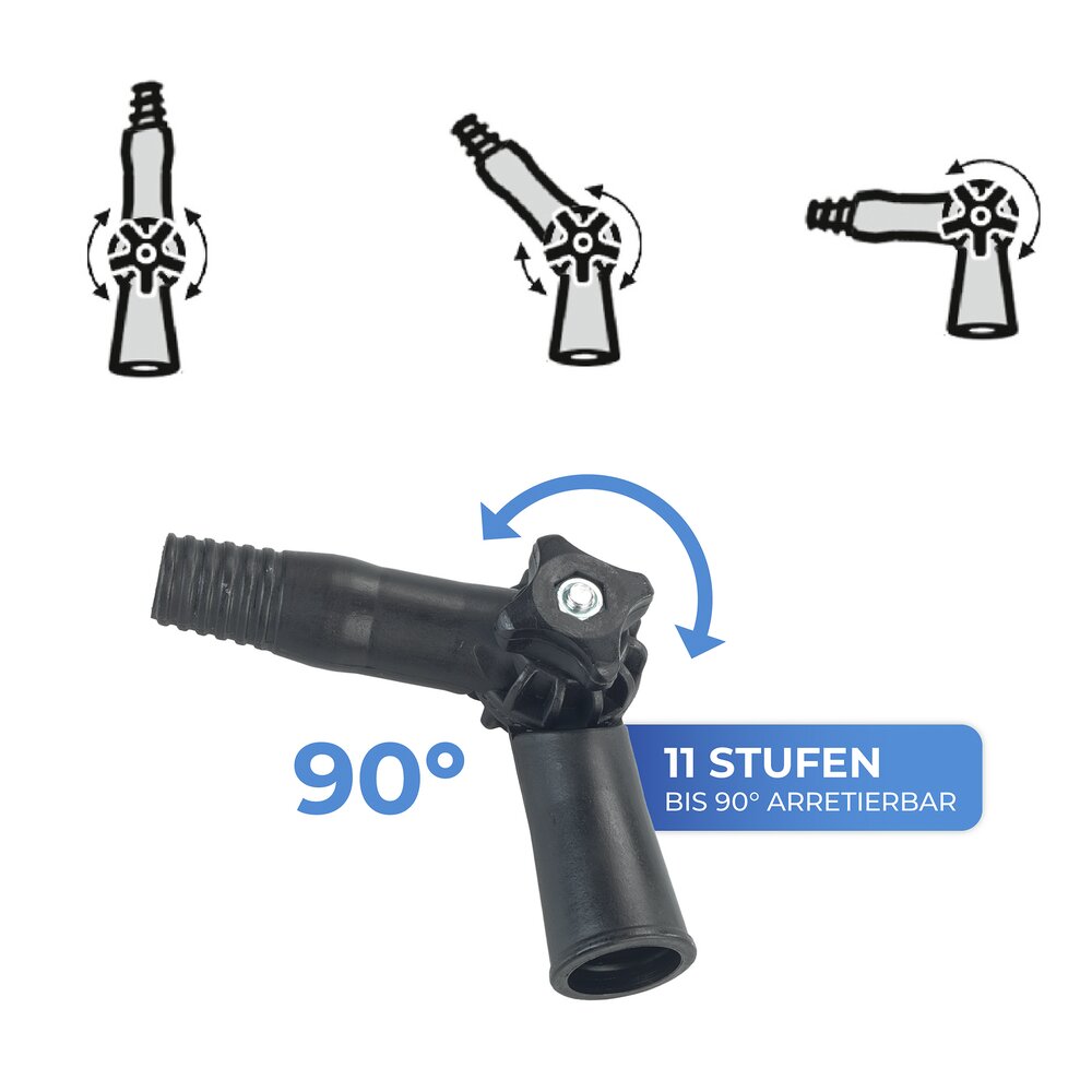 Knickgelenk für Teleskopstiel  mit 11-stufiger Winkelverstellung