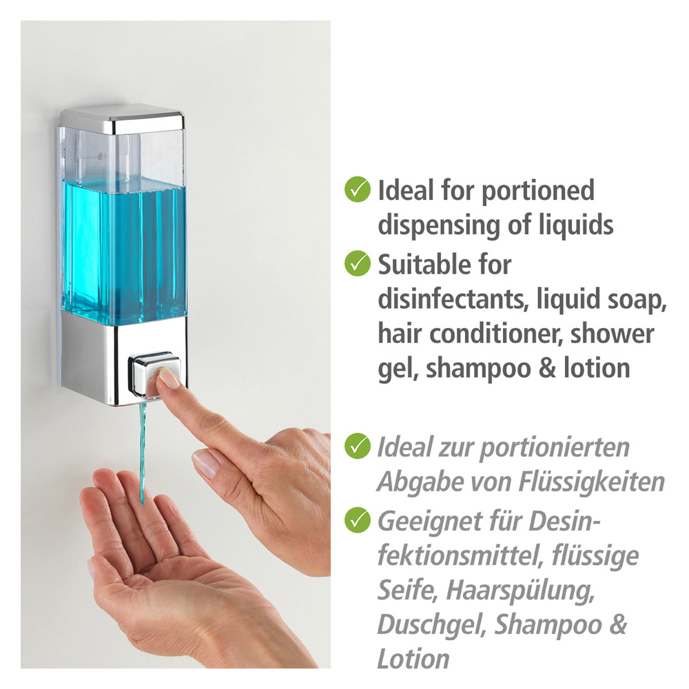 Desinfektionsmittel- und Seifenspender Mod. Istres Chrom, Befestigen ohne bohren, 320 ml  Seifenspender & Desinfektionsspender, Füllmenge: 320 ml